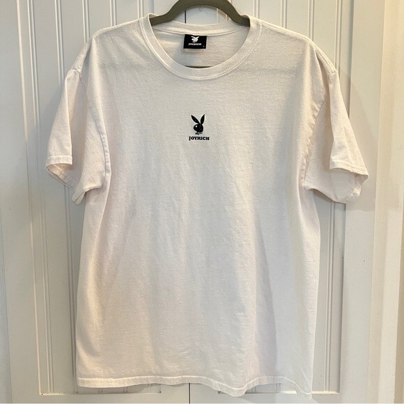 JOYRICH X Playboy Glitter Logo Tee in White - Picture 1 of 5